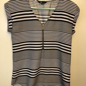 Black and white striped blouse